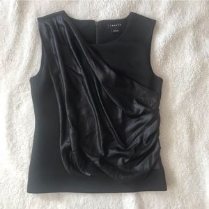 SALE!! B2G1!! TROUVE Black Drape Front Sleeveless Tank Top Back Zipper Small